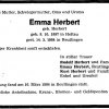 Herbert Emma 1897-1984 Todesanzeige